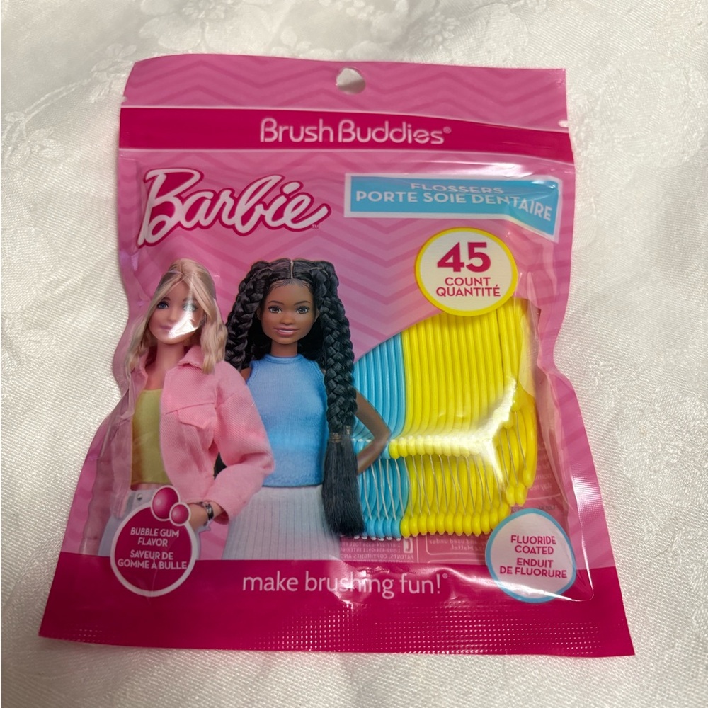 Barbie Brush Buddies Flossers - Pink, Yellow, Blue